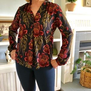 Dark floral blouse